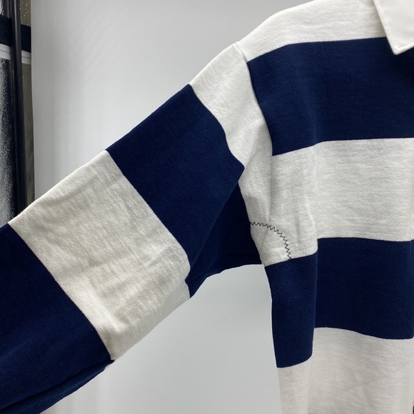 Barbarian Rugby Wear Mens Polo Shirt Long Sleeves White/ Blue Cal Berkeley - Picture 4 of 8